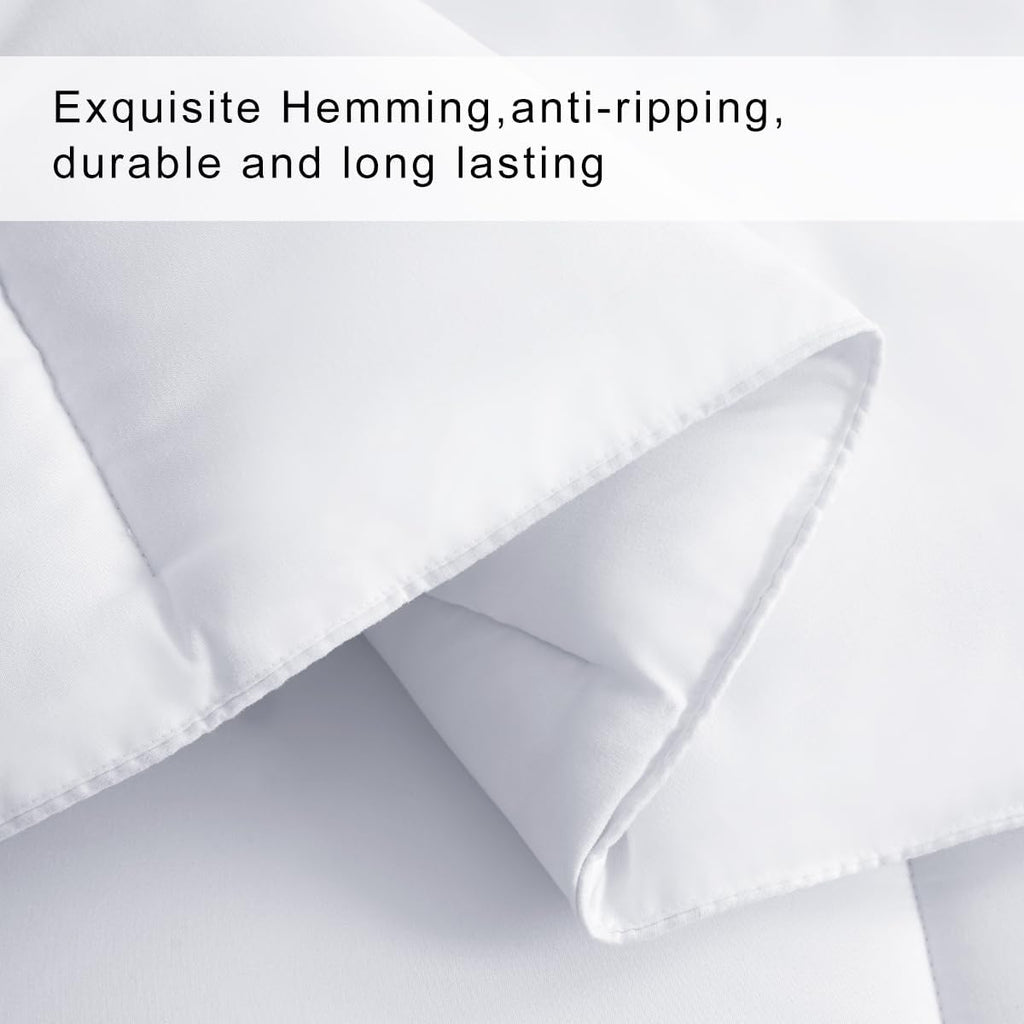All-Season Oversized King Cooling Comforter Duvet Insert - White | Quilted Down Alternative Comforter, Luxury Hotel Breathable Soft Blanket, Anti-Clump Tech & 8 Tabs, Reversible,98" x 116" - view 5