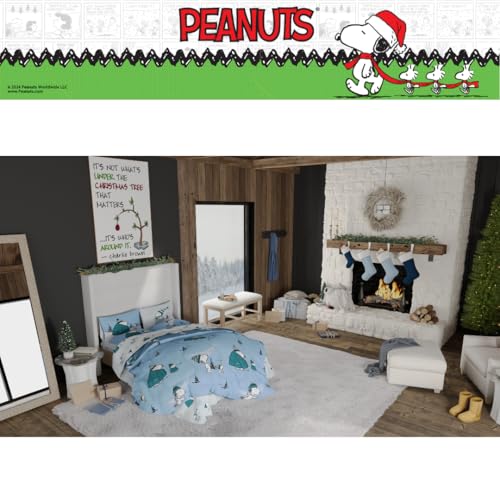 Collectibles Peanuts Snoopy Puffer Holiday & Christmas Bedding Super Soft Comforter and Sheet Set with Sham, 7 Piece Full Size (Officially Licensed Product) - view 7