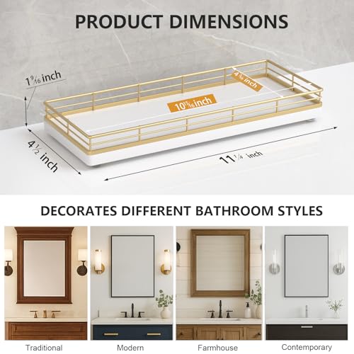 Bathroom Tray for Counter Top Organizer, Oak Wood Vanity Tray - view 6