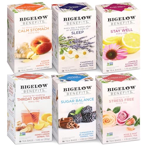 Benefits Wellness Teas Variety Pack, 18 Count (Pack of 6)