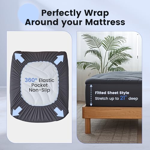 Waterproof Mattress Pad Queen, Quilted Fitted Queen Mattress Protector - view 6