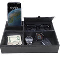 Men's Valet Tray, 5 Compartments, Black