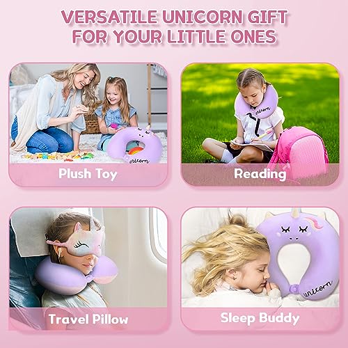 Kids Neck Pillows for Travel, Unicorn Toddler Travel Pillow with Sleep Mask - view 6