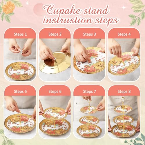 21 Pcs Porcelain Tea Set for Women Tea Party, Stylish Style - view 6