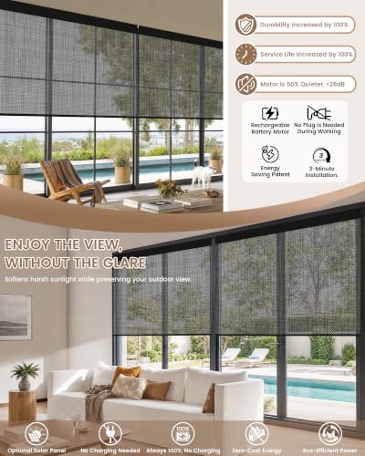 Motorized Blinds with Remote - Motorized Sunscreen Solar Shades - view 3
