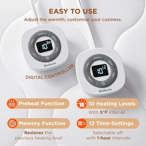 Waterproof Heated Mattress Pad Queen Cotton Top Electric Bed Warmer - view 3