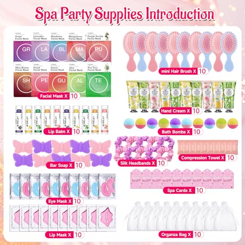 110PCS Spa Day Kit with Face Masks, Lip Balm, Hand Cream, Under Eye Patches - view 2