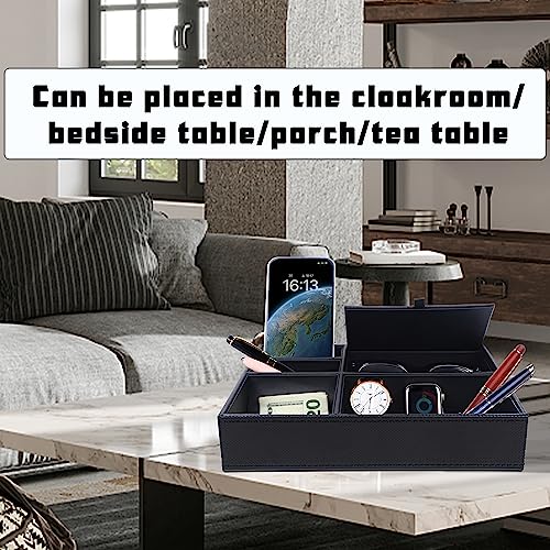 Men's Valet Tray, 5 Compartments, Black - view 5