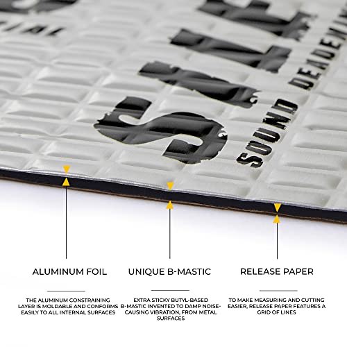 80 mil (2mm) Car Sound Deadening mat - Butyl Automotive Sound Deadener - Noise Insulation and Vibration Dampening Material 10 sqft (0.95 sqm) - view 2