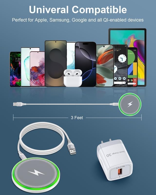 Pixel 10a 10 pro XL wireless charger Android fast charging for Google Pixel | 15w wireless charging pad with block cargador for Pixel 10 9 Pro Xl 8 8a, inalámbrico para Samsung for Galaxy S26 iPhone 17 - view 7