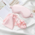 Pink Satin Night Rest Kit with Eye Mask, Scrunchie & Pouch