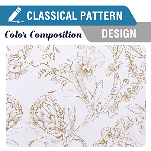 100% Blackout Curtains for Living Room Camellia Floral Blackout Curtains 63 Inches Long Light Blocking Window Treatment Curtains with Black Liner Grommet Thermal Drapes, 2 Panels, Taupe - view 4