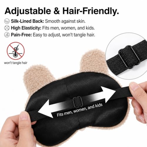 Sleeping Mask for Kids, 2 Pcs Plush Bear Panda Cute Sleep Mask - view 4