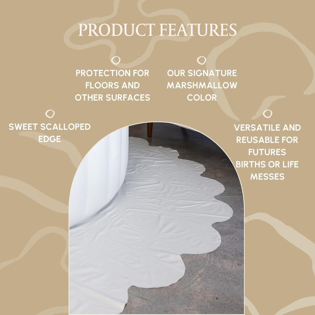 EarthsideFloorCoveringMarshmallow - Home Birth Essentials - Plastic Cover for Birthing Pool for Home Births (8.3 x 9) - Marshmallow - Home Birth Kit - PVC Plastic Pools - Home Birth Supplies - view 3