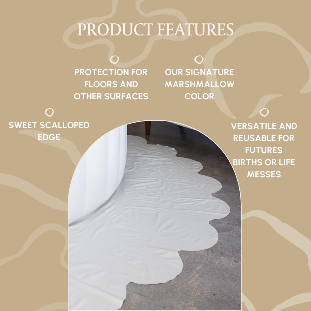 EarthsideFloorCoveringMarshmallow - Home Birth Essentials - Plastic Cover for Birthing Pool for Home Births (8.3 x 9) - Marshmallow - Home Birth Kit - PVC Plastic Pools - Home Birth Supplies - view 3