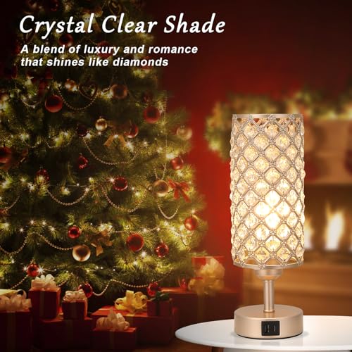 Champagne Gold Bedside Lamp, Nightstand Lamp for Bedroom (Bulb included) - view 2