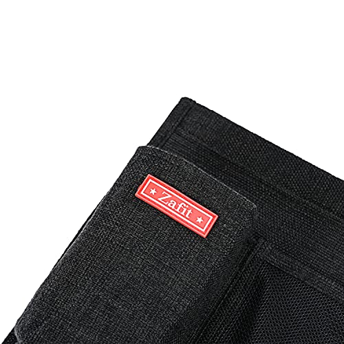 Linen 5 Pockets Bedside Caddy, Bedside Storage Organizer with Water Bottle Holder for Magazine, Remotes, Phone (Black) - view 6