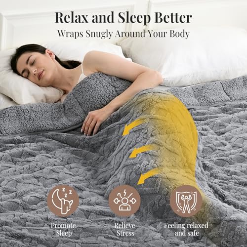Weighted Blanket Queen Size 15lbs, 60 x 80 for Adults in Bed - view 4