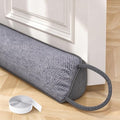 Weighted Under Door Draft Stopper 36 Inch, Door Draft Blocker with Adhesive Hook & Loop, Door Sweep Bottom Seal for Blocking Cold Air, Noise, Dust, Wind and Light, Dark Grey