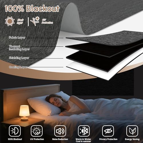 No Drill Motorized Blinds with Remote, 100% Blackout Roller Shades - view 5