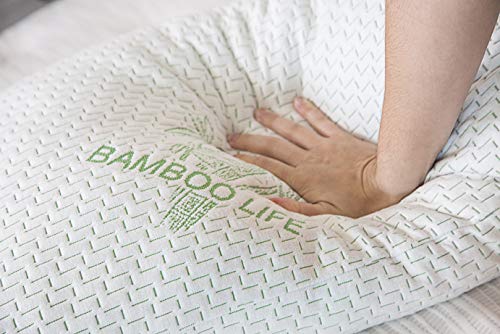 Elif Queen Size Pillows for Sleeping, Set of 2 – Cooling Shredded Memory Foam Pillow with Removable Cover for Back, Stomach & Side Sleepers, Rayon Derived from Bamboo, Queen (2 Pack) - view 5