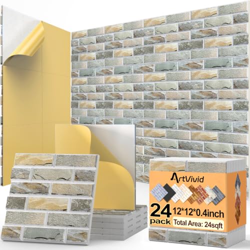 24 Pack Acoustic Panels, Brick Sound Proof Foam Panels for Walls