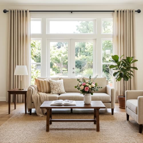 Curtain Rods 72-144 Inch, 1 Inch Industrial Black Curtain Rod - view 2