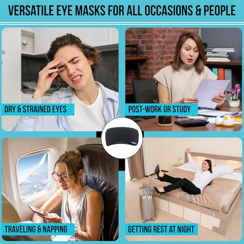 Gel Cooling Sleep Eye Mask - Warm Eye Compresses for Dry Eyes, Cooling Eye Masks for Puffy Eyes, Effective Hot & Cold Recovery, Retains Temperature Longer, Tension & Stress Relief - view 6