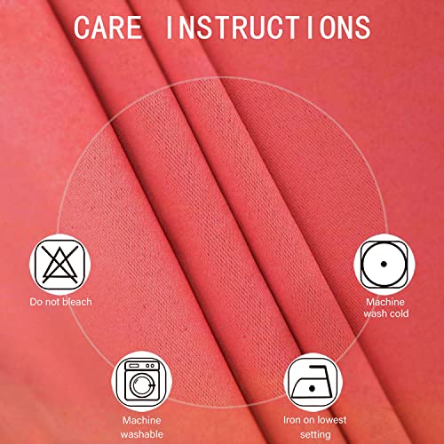 100% Blackout Curtains 52 x 84 Inch/Coral Curtains 2 Panels with Black Lining Room Darkening Thermal Insulated Bedroom Curtains - view 5