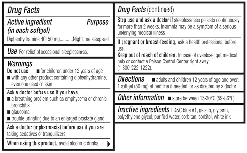 Sleep Aid | Maximum Strength Diphenhydramine HCl 50 mg | Non-Habit Forming | Twin Pack -192 Total Softgels for Restful Sleep - view 6