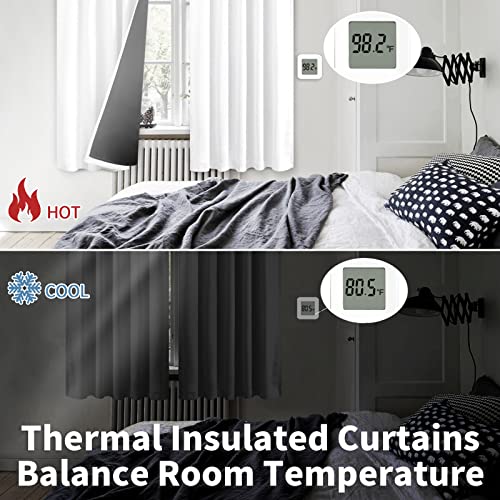 Full Blackout Curtains with Thermal Insulation Liner, Pure White - view 6