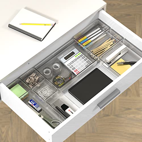20 PCS Clear Plastic Drawer Organizers Set, 5-Size - view 6