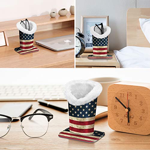 Plush Lined Eyeglasses Holder, Glasses Stand Case For Nightstand - view 6