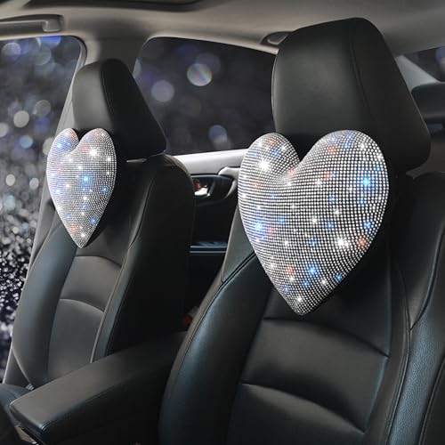Bling Bling Car Seat Pillows, White, 2 Pieces