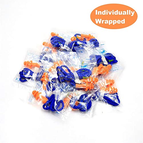 Quality Reusable Earplugs 100 Pair - 25dB Corded Silicone Ear Plugs for Shooting Construction Work Ear Plugs Motorcycle Range Hunting Hearing Protection Ear Protection for Mowing Earplugs Reusable - view 3