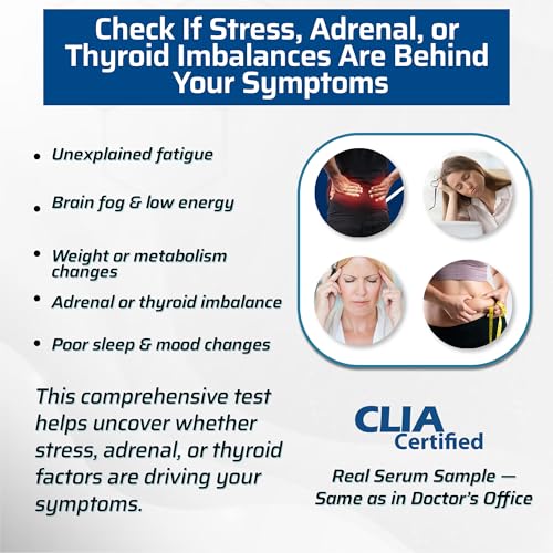 4-in-1 Stress, Sleep & Thyroid Test – Cortisol Test Kit at Home with DHEA-S, TSH, Cortisol/DHEA Ratio | Adrenal & Thyroid Hormone Panel | Clinical-Grade Accuracy | Painless Collection - view 6