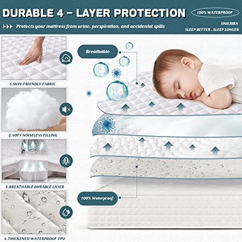 Full Mattress Cover Waterproof, Deep Pocket Mattress Pad Protector Fits to 6''-19'', Breathable Hollow Cotton Filling Quilted Mattress Protector for Full Size - view 3