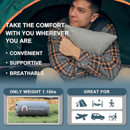 Camping Pillow, Shredded Memory Foam Compressible Travel Pillow - view 3
