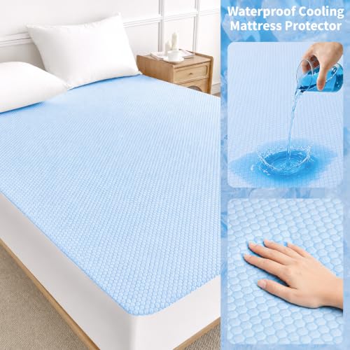 Waterproof Mattress Protector - Breathable Noiseless - Oeko-TEX Machine Washable - Fits 8-18" Deep Pockets Mattress Cover Cooling Queen - view 2