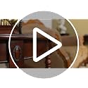 Oval Round Glass End Table, 2-Tier Solid Wood Glass Top End Side Tables, Traditional Victorian Nightstand for Bedroom Living Room Office, 28" W x 22" D x 24.2" H, Cherry Walnut CJZ-1533-GT - view 7