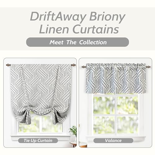 Briony Tie Up Roman Shades Rod Pocket 1 Panel, W45xL63, Black - view 5