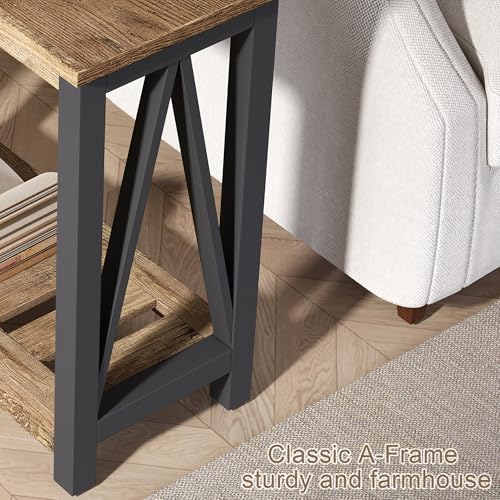 Farmhouse End Table Set of 2,Narrow Side Table - view 6