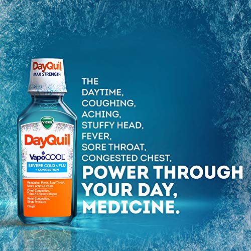 DayQuil and NyQuil VapoCOOL Severe Combo Cold & Flu + Congestion Medicine, Max Strength Relief for Fever, Sore Throat, Nasal Congestion, Sneezing, Cough, 2 x 12 oz Bottles, 1 NyQuil, 1 DayQuil - view 5
