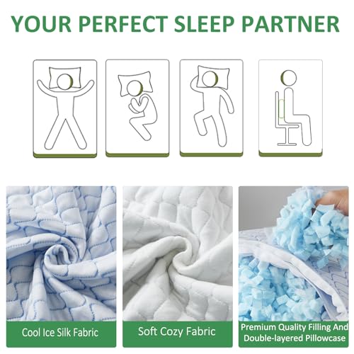 Travel Pillow - Large 2 Pack Compressible Camping Pillow for Sleeping - Shredded Memory Foam with 2 Storage Bags - Supportive for Adults, Kids, Outdoor, Backpacking, Hiking Gear - view 4