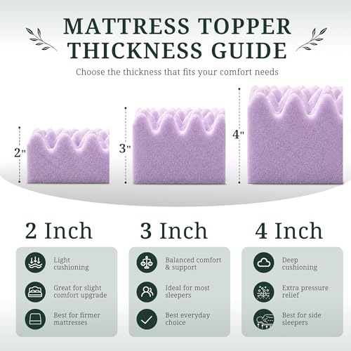 2 Inch Egg Crate Memory Foam Mattress Topper Full, Pressure Relief - view 6