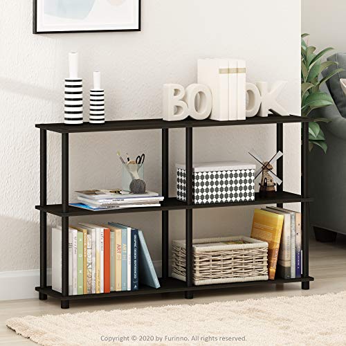 TURN-N-TUBE Storage Shelves, 3-Tier 47.4 Wide Book Shelf, Corner Shelf, Toolless Open Shelves, for Organization and Storage, Living Room, Garage, Home Office, Espresso - view 2