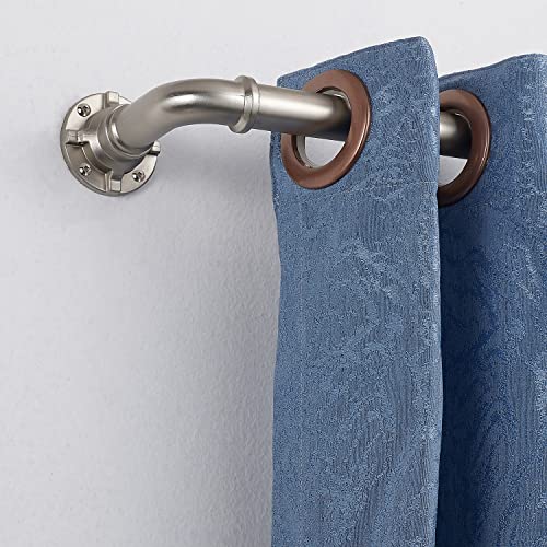 Curtain Rod for Windows, Wrap Around Industrial Blackout Design, Adjustable 1 Inch, Room Divider Window Curtain Rod for Indoor/Outdoor (Stain Nickel, 48-84") - view 3