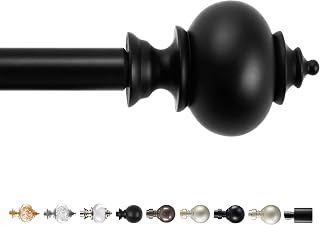 Deconovo Adjustable Curtain Rod for Windows 28-120 Inch, Black Curtain Rod