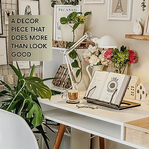 Adjustable Book Stand, Foldable Reading Stand for Bed, Cookbook and Recipe Holder for Kitchen, Tablet Stand (Walnut) - view 4