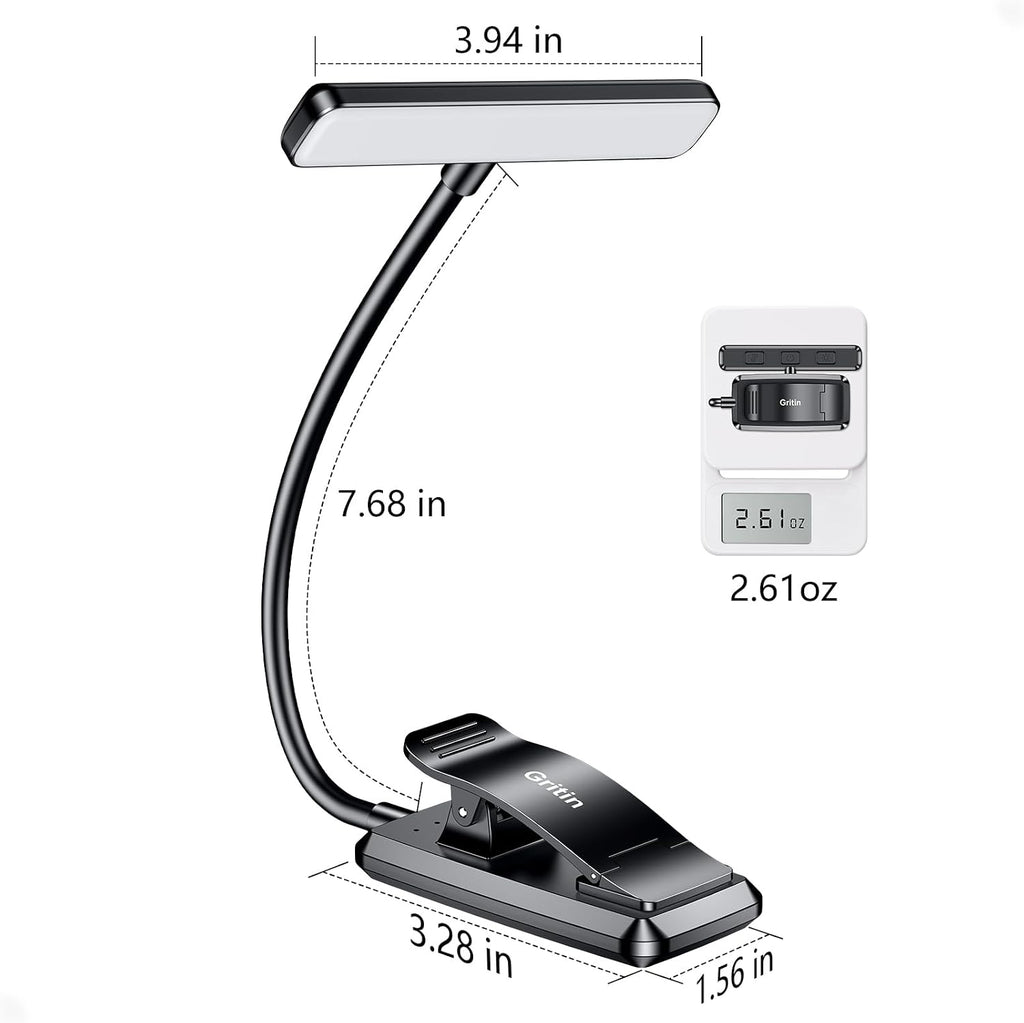 19 LED Rechargeable Book Light for Reading in Bed | Eye Caring 3 Color Temps,Stepless Dimming Brightness,Memory Function,90 Hrs Runtime Lightweight Clip on Light for Book Lovers - view 8